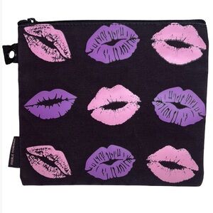 Merle Norman Blow Em A Kiss Black, Pink, Purple Lip Limited Edition Cosmetic Bag